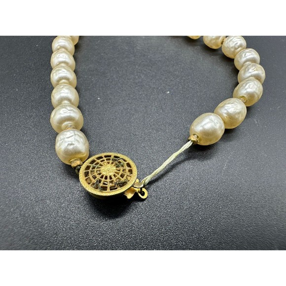 Vintage Miriam Haskell Knotted Baroque Pearl Necklace 24” - Picture 6 of 8